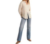 Z Supply Dawson Pucker Knit Shirt in tan - women's shirt - view 4