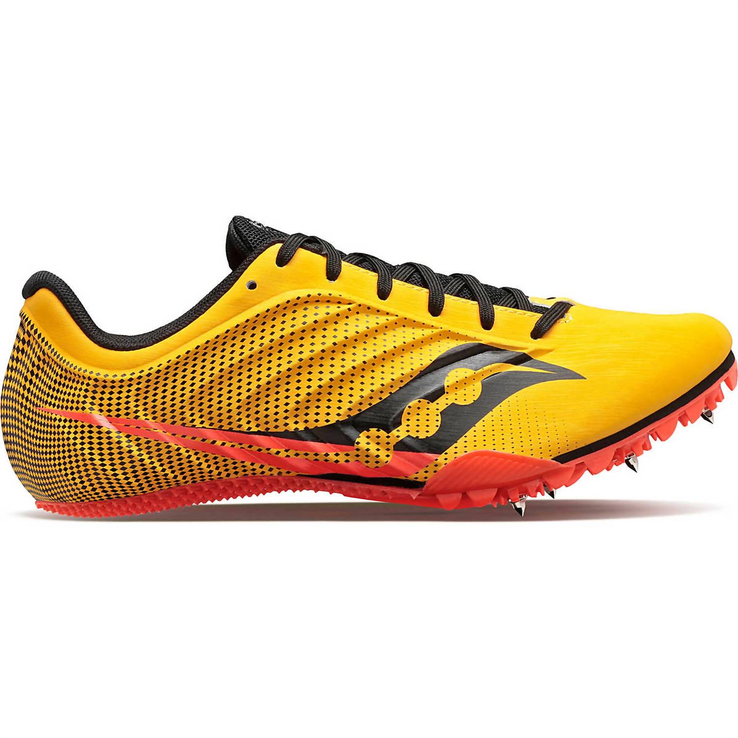 SAUCONY Men's Spitfire 5 Spike Shoes in vizi gold vizi red - men's shoe