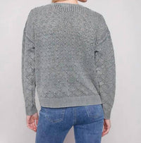 Charlie B - Cotton Blend Pointelle Crew Neck Sweater