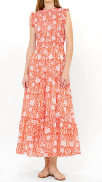 Oliphant - Sleeveless Smocked Midi Dress