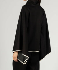 P.CILL Evelyn Cowl Neck Poncho Top in black - women's sweater - view 4
