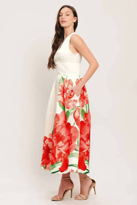 Flying Tomato - Scarlet Garden Midi Dress