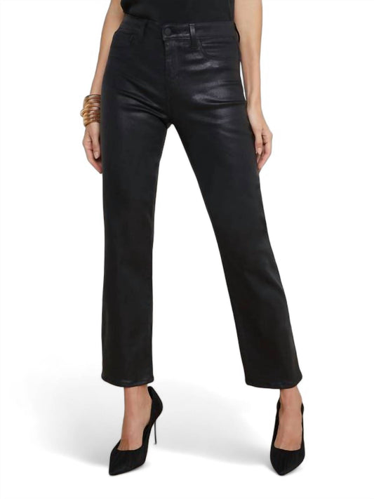 L'Agence - GINNY COATED STRAIGHT-LEG BACK ZIP JEAN