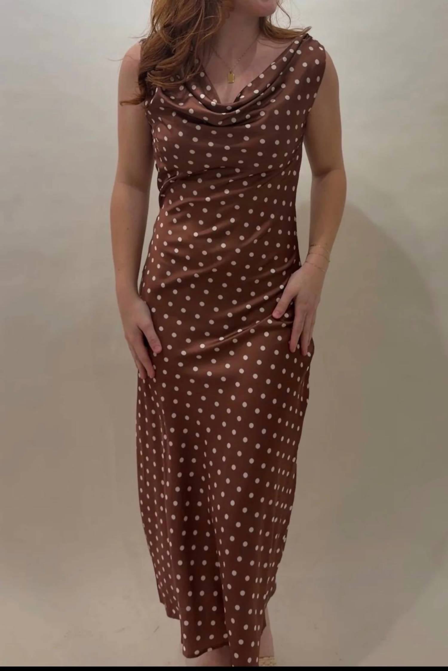 By Together - Satin Polka Dot Maxi Dress