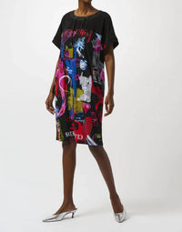 Joseph Ribkoff - Word Print Scoop Neck Dress