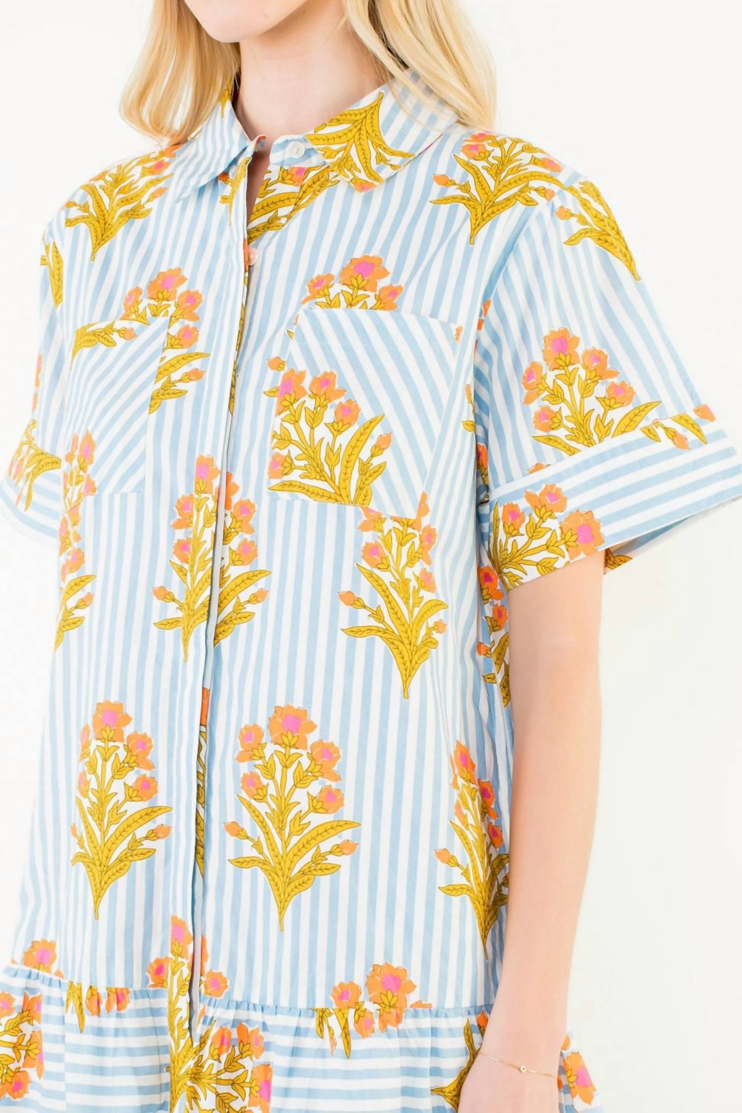 Thml - Twirl Striped Casual Mini Dress