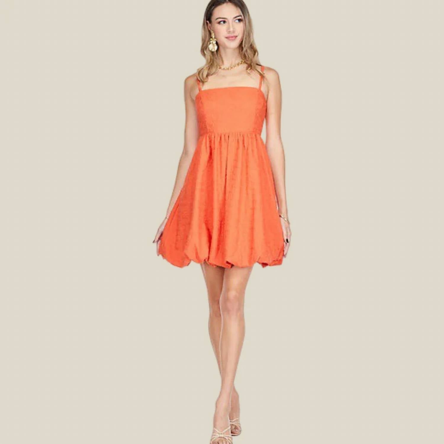 Joy Joy - Embossed Balloon Hem Sundress