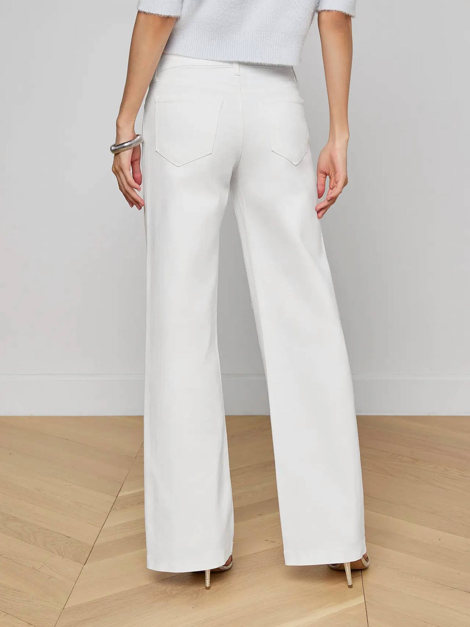 L'Agence - Joanne Low Rise Wide Leg Denim Jeans