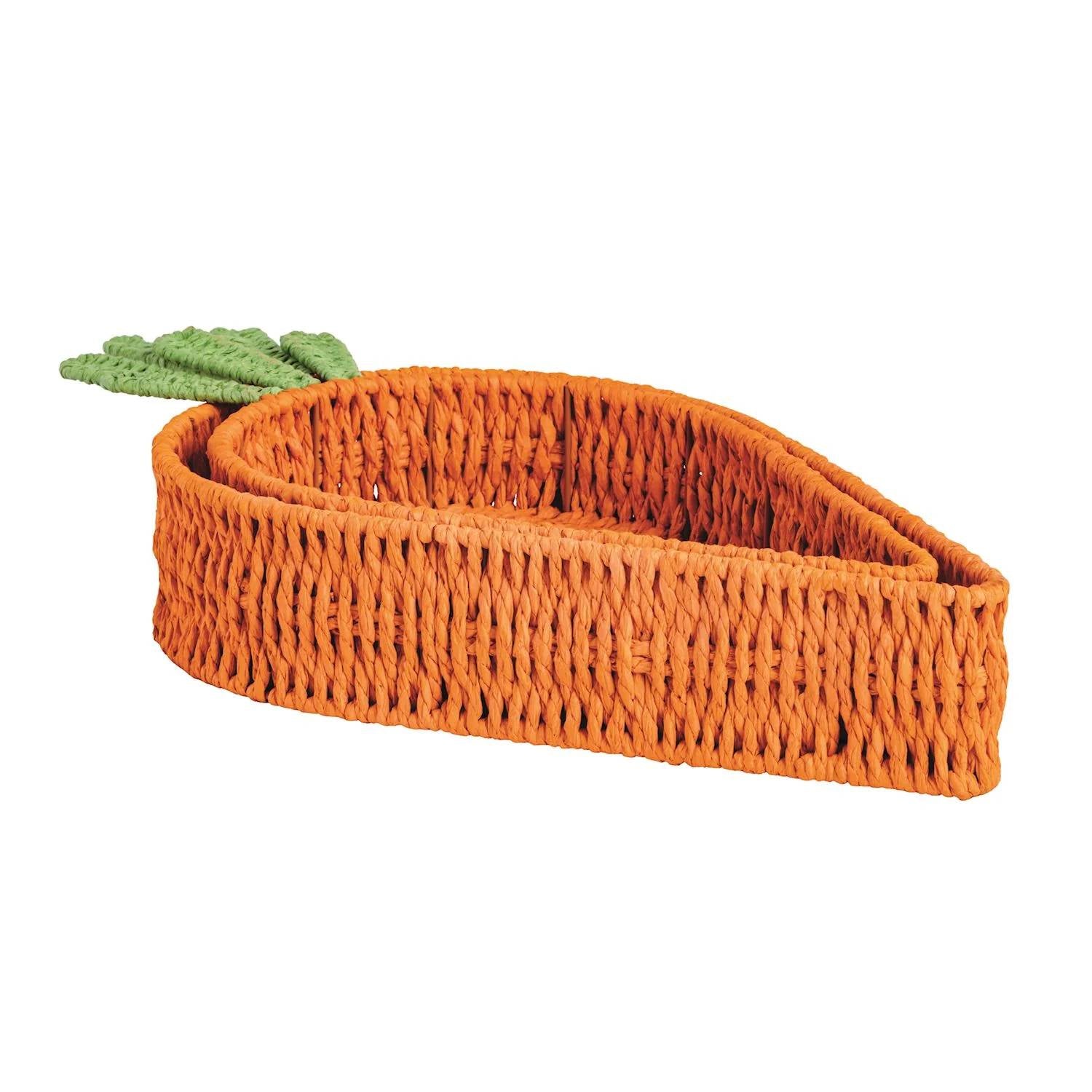 Mudpie - Woven Carrot Paper Rope Nested Basket Tray - Set of 2