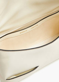 WANDLER Women's Oscar Shoulder Baguette Bag in white crust leather - women's bag - view 4