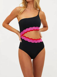 Beach Riot Liora One Piece in electric wave - women's swimwear - detail view