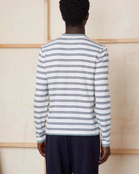 Officine Générale - Long Sleeve Stripe Cotton Linen Tee