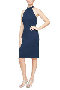 Alex Evenings - Halter Neck Sleeveless Ruched Waist Short Dress