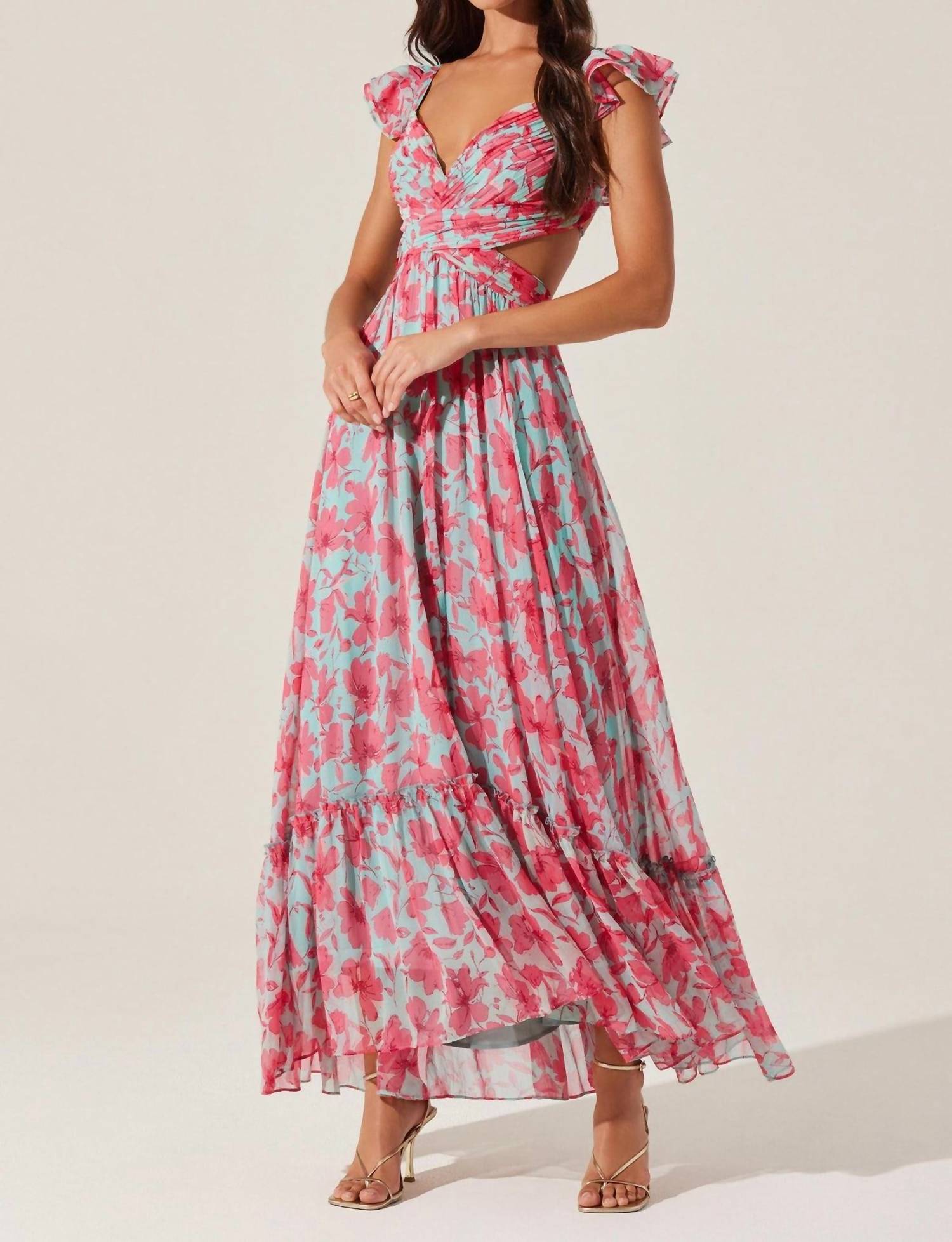 Astr - Primrose Floral Strappy Back Maxi Dress