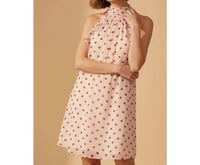 Skylar Rose Polka Dot Halter Mini Dress in blush combo - women's dress - view 4