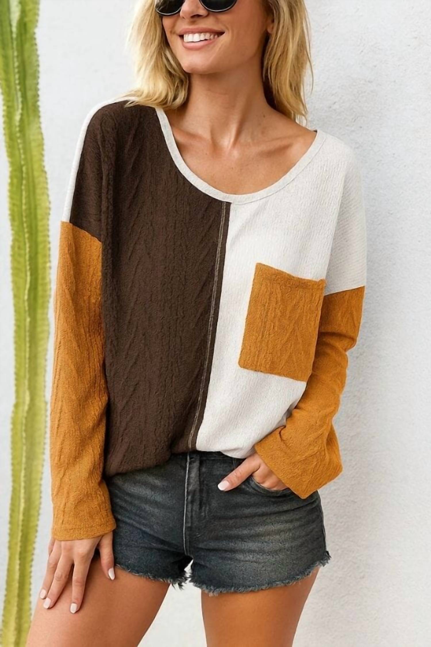 Thomas & Co - Women's Colorblock Patchwork Top