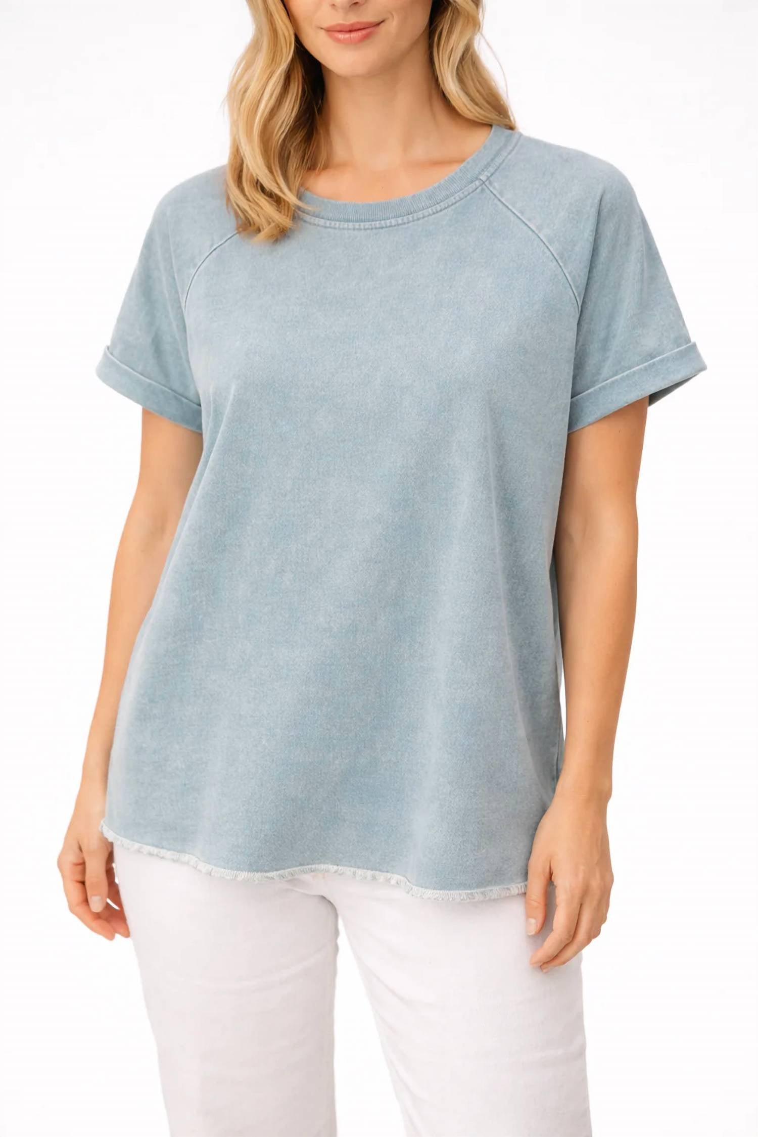 Zenana - French Terry Acid Washed T Shirt