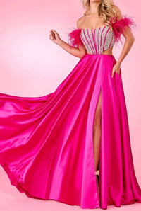 Rachel Allan - Ornate Corset Cutout Prom Dress