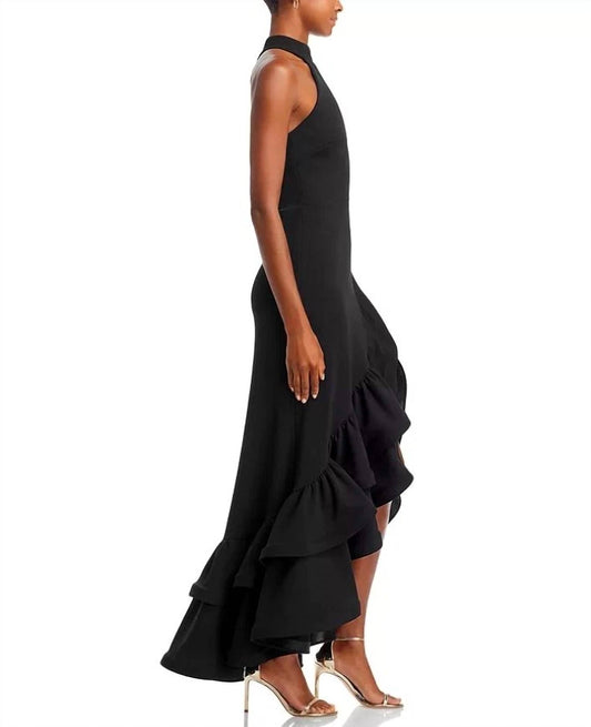 Aqua - Racerback Sleeveless Ruffle Hem Gown