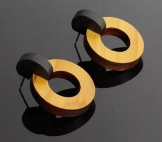 Rowena Sheen - Women's Wood Oversize Stud Earrings