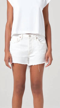AGOLDE Parker Vintage Cut Off Shorts in repose white - women's shorts