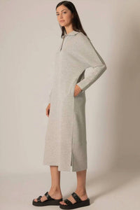 P.Cill - Women's Modal Collar Midi Dress