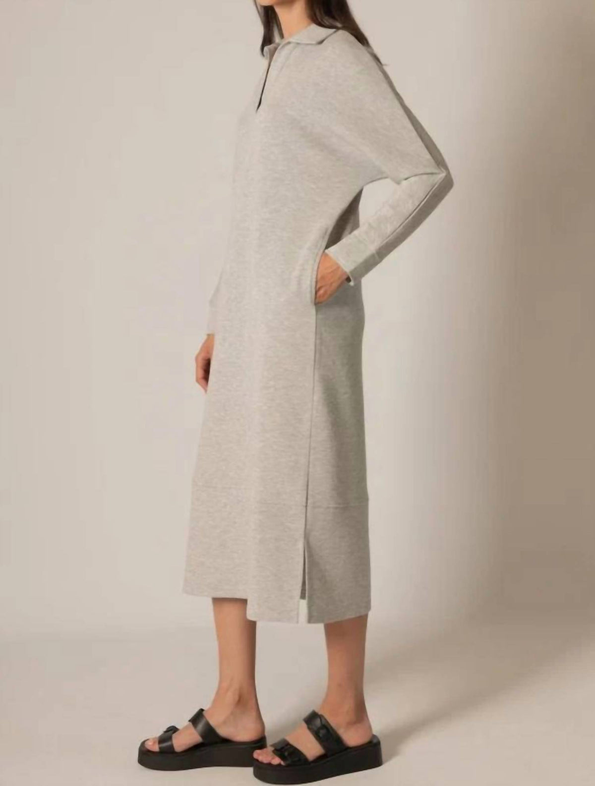 P.Cill - Women's Modal Collar Midi Dress