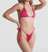 inBodi Swim The Islamorada Triangle Top in pink - women's swimwear - detail view