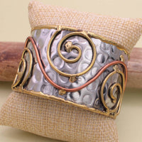 Zad - Women's Mixed Metal Hammered Cuff Bracelet