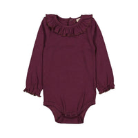 MarMar Copenhagen Girl's Brandine Bodysuit in deep mulberry - kids' item