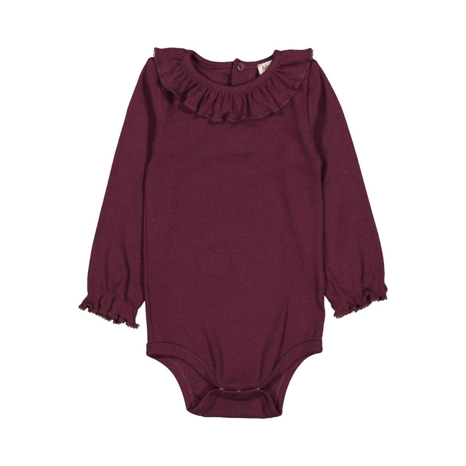 MarMar Copenhagen Girl's Brandine Bodysuit in deep mulberry - kids' item