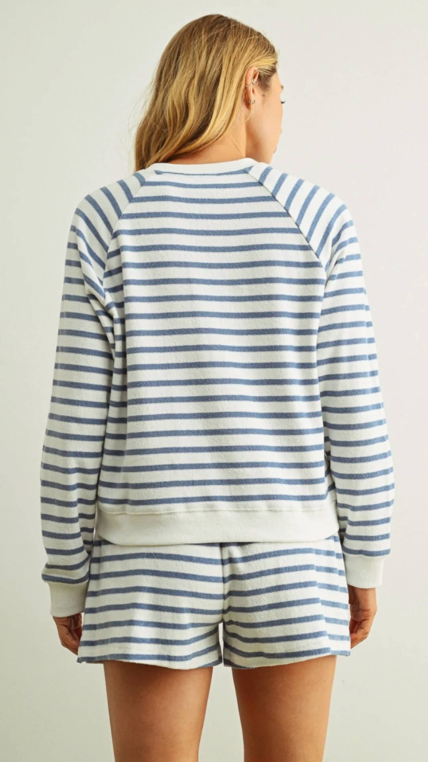 Miou Muse - Striped Terry Top And Shorts Set