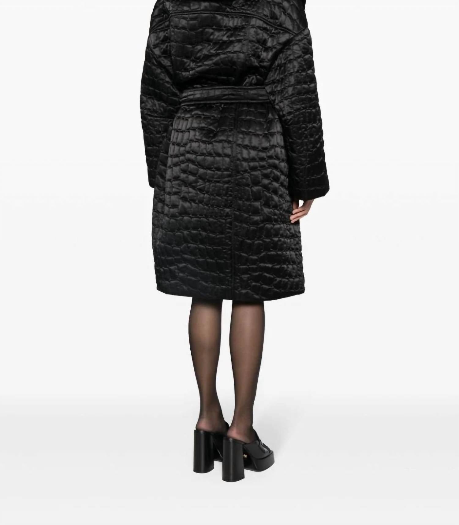 Versace - Croc-pattern Quilted Coat