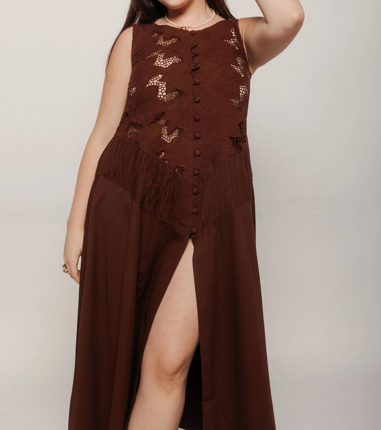Tach - Sally Cutwork Maxi Dress