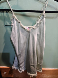 Made In Italy - Women's Silk Cami With Fringe