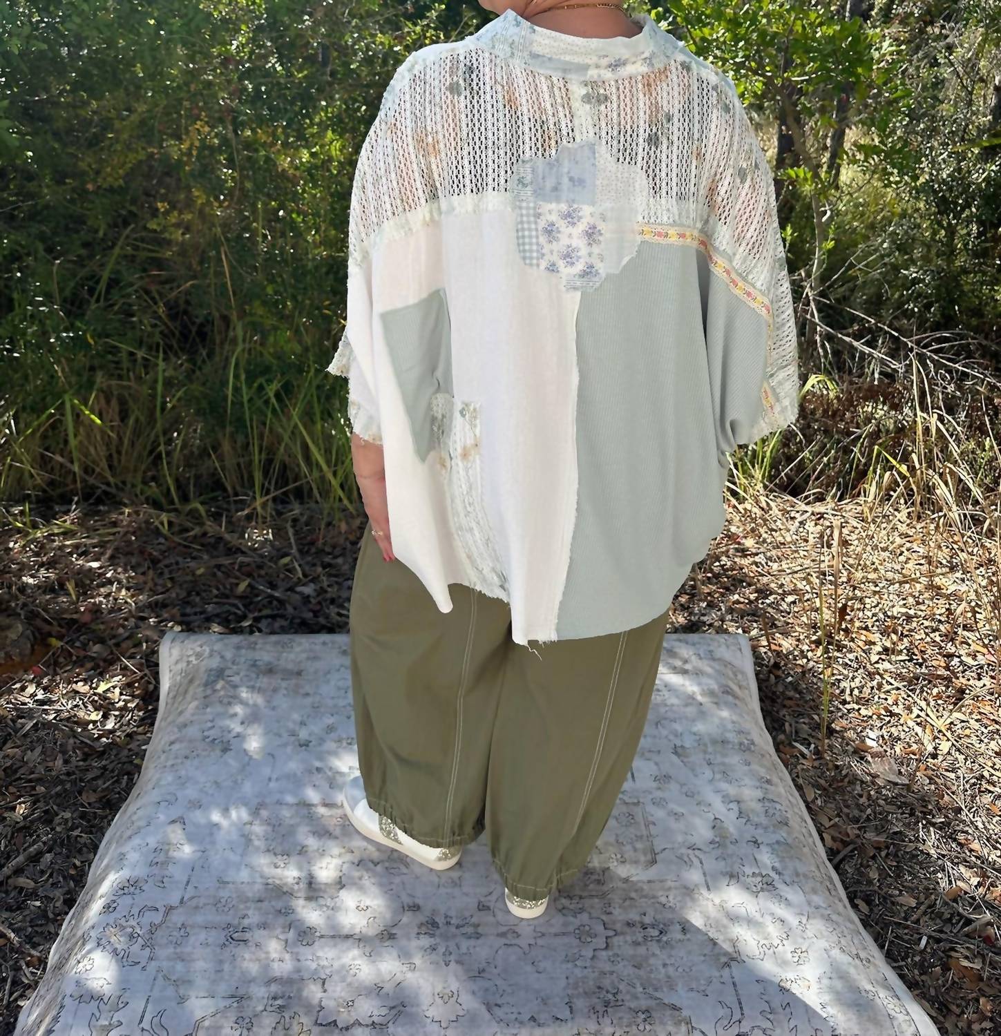 Pol - Short Sleeve Oversized Button Down Top