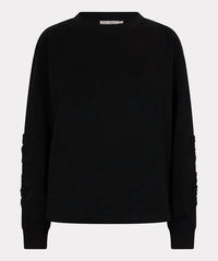 Esqualo - Modal Top With Embroidered Floral Sleeve