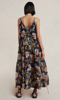 BEC + BRIDGE Lori Maxi Dress in navy floral - women's dress - detail view