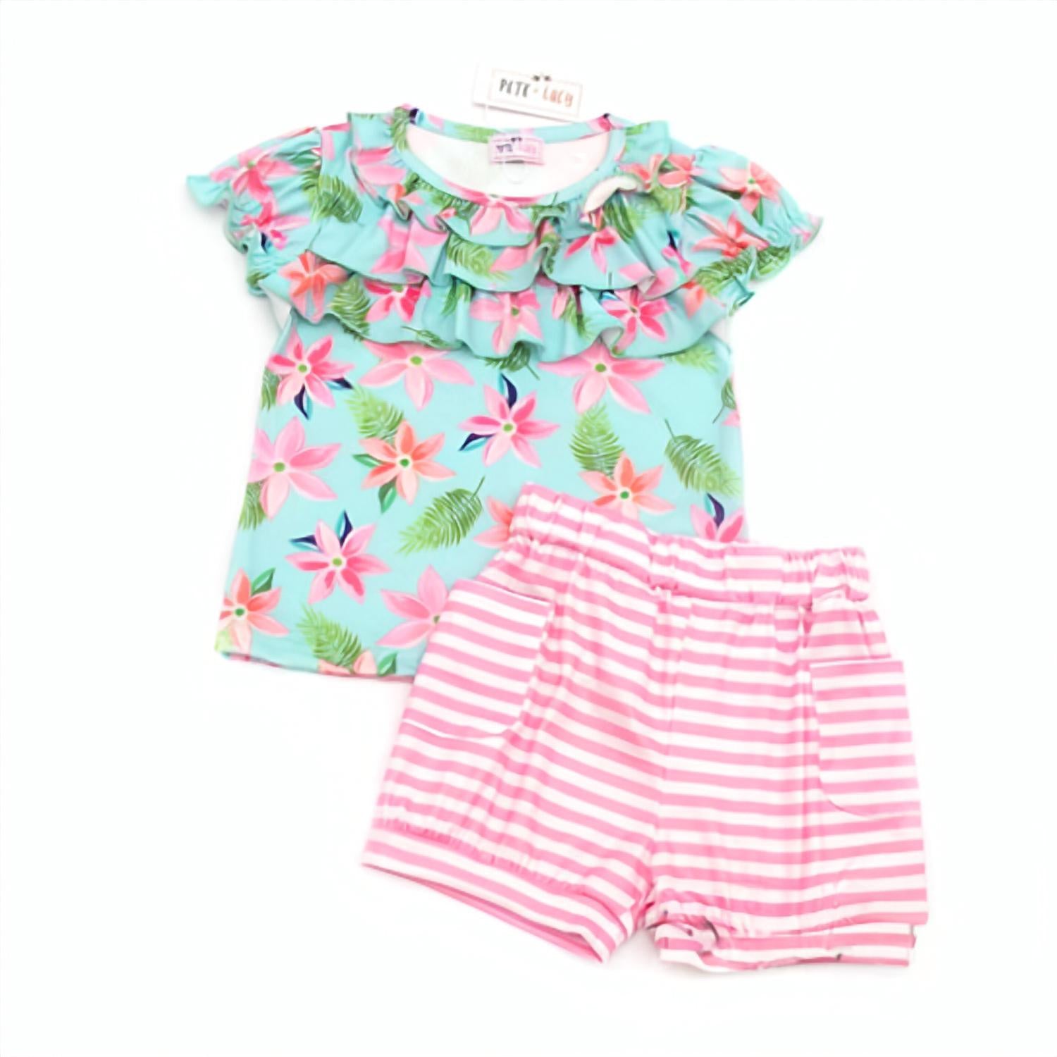 Pete + Lucy - Girls Tropical Daze Short Set