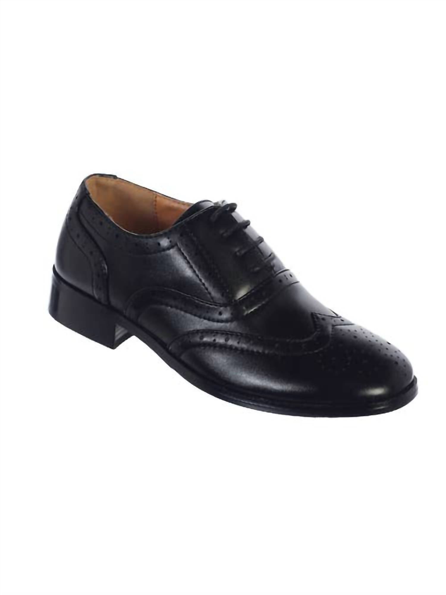 Tip Top Kids - Boy's Leather Wingtip Shoes