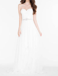 ALYCE PARIS Strapless Chiffon Flowy Gown in white - women's dress