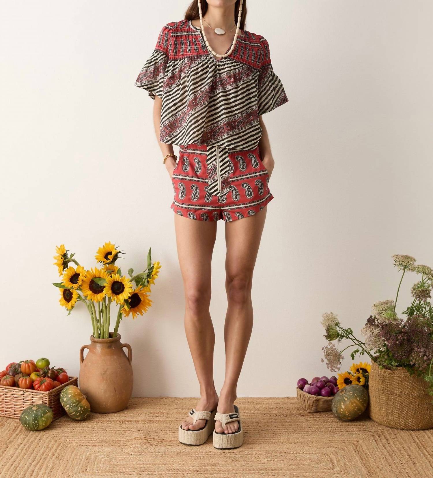 Boteh - marquee fluted blouse