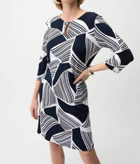 Joseph Ribkoff - Geometric Stripe Shift Dress