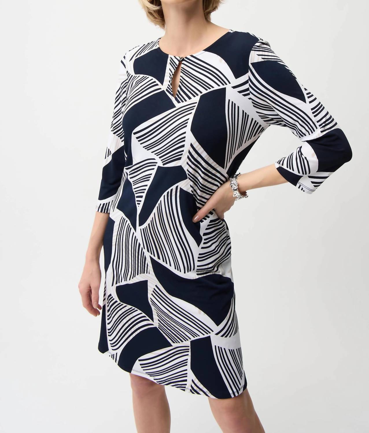 Joseph Ribkoff - Geometric Stripe Shift Dress