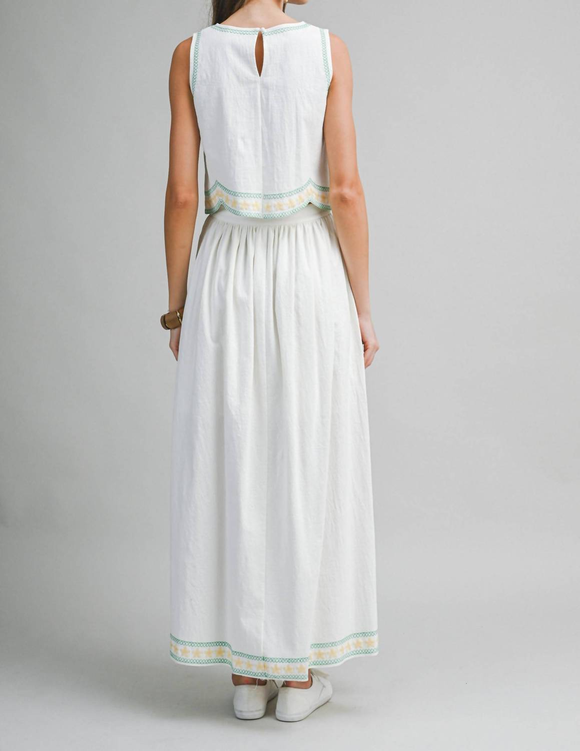 Le Cliche Palmette Embroidered Maxi Skirt in white - women's skirt - view 6