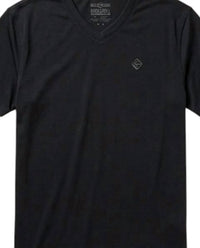 Rock & Roll Denim Men's Performance V-neck T-shirt in charcoal - men's t-shirt - detail view