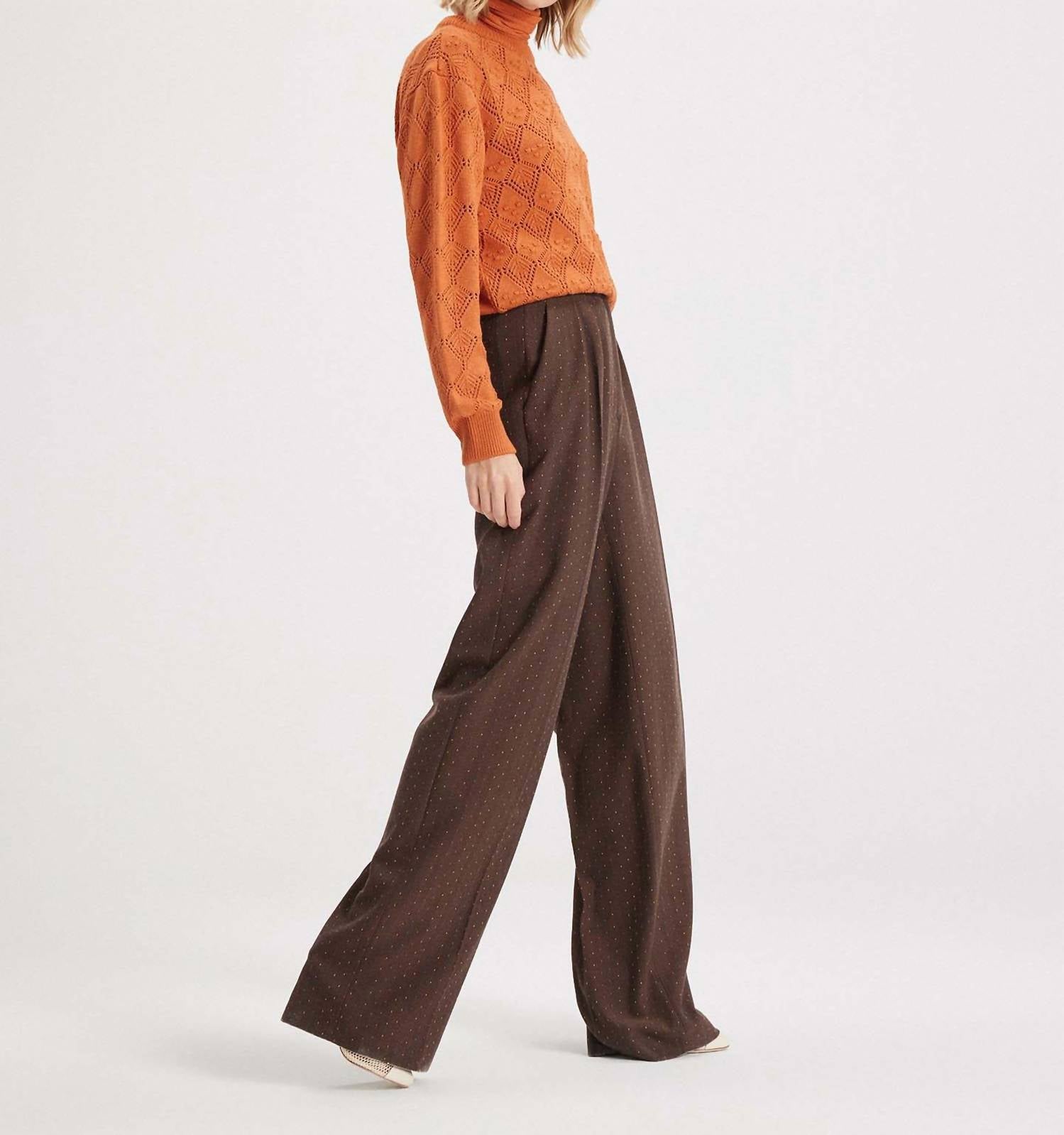 Theo The Label - Ersa Pointelle Argyle Pullover