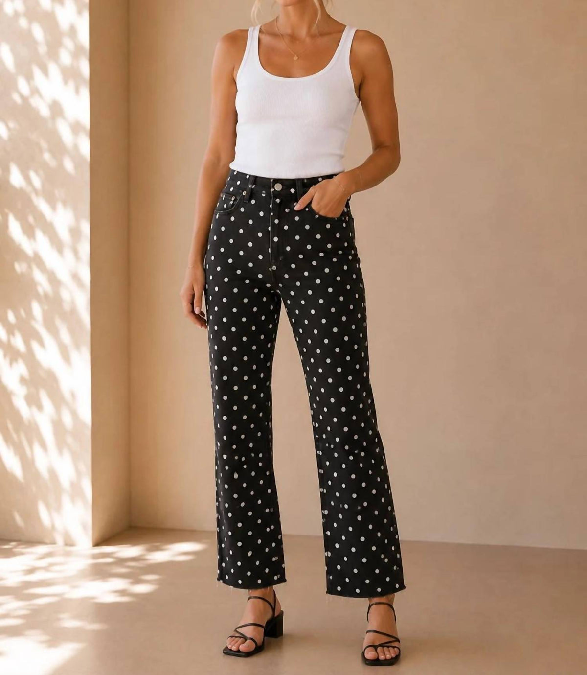 Just Black Denim - High Rise Tonal Crop Flare Pants