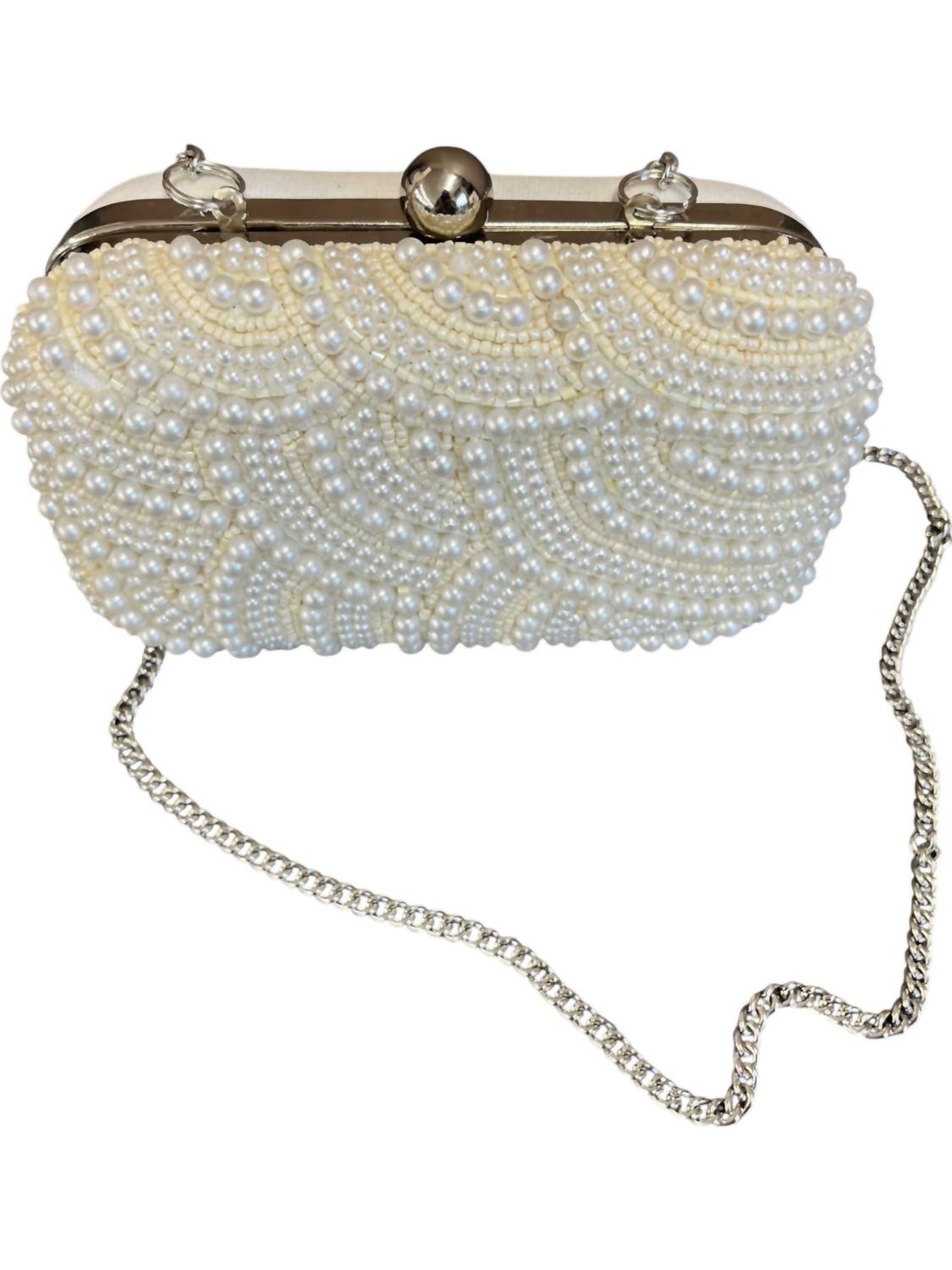 Golden Stella - Women's Pearl Purse With Chain Strap
