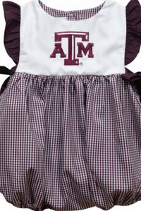 Vive La Fete - Girl's Texas A&m Aggies Embroidered Gingham Bubble